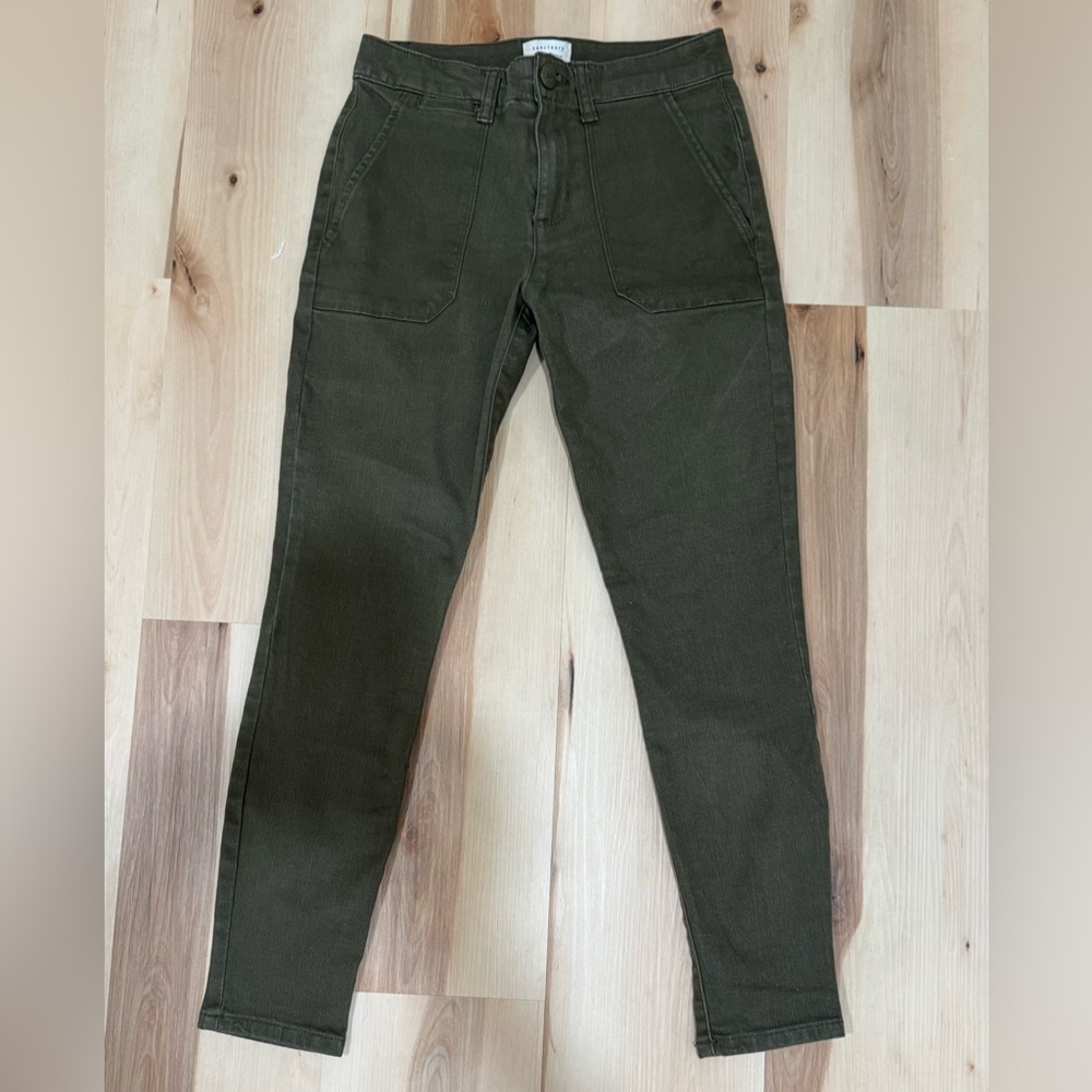 Sanctuary Standard Surplus Dark Olive Skinny Jeans